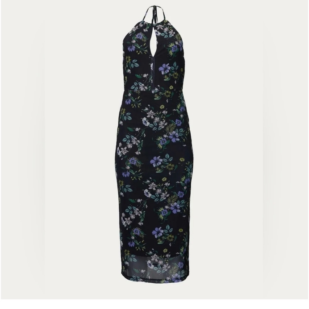 AFRM - Kalina Black Mesh Floral V-Neck Midi
Dress Size XL